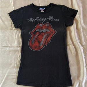 Black Rolling Stones Fitted Graphic Tee